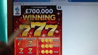 Wow!!  LOOK..New Scratchcards...NEW  WINNING 7's...LUXURY LINES..NEW 100,000 Pink..NEW MONEY SPINNER