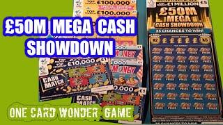 Scratchcard..One Card Wonder..£50M.Mega Showdown..and Bonus cards mmmmmmMMM..says★ Slots ★