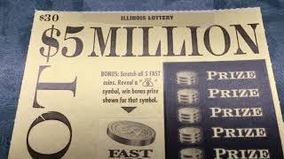 Playing $30 Instant Lottery Ticket from Illinois - $5 Million Jackpot
