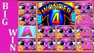 Miss Kitty Gold Slot Machine Bonus BIG WIN •w/ RETRIGGER• ! Live Aristcrat Wonder 4 Tower Slot Play