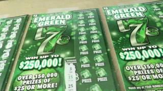 Scratching off THREE LOTTERY TICKETS - $5 Emerald Green 7s