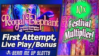 Royal Elephant Slot - First Attempt, Live Play and 2 Free Spins Bonuses