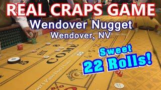 GUY ROLLS 22 TIMES! - Live Craps Game #34 - Wendover Nugget, Wendover, NV - Inside the Casino