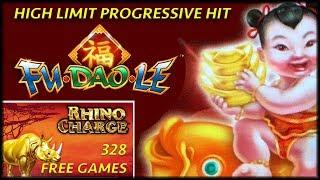 RHINO CHARGE 328 FREE GAMES • HIGH LIMIT FU DAO LE PROGRESSIVE PAYOUT •••• • The Slot Cats •