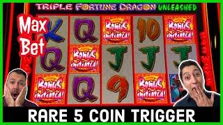 ⋆ Slots ⋆RARE⋆ Slots ⋆ MAX Bet 5 Coin TRIGGER on TRIPLE FORTUNE DRAGON UNLEASHED ⋆ Slots ⋆