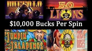 •Max Bet $10,000• Per Spin Video Slot Machine Jackpot Handpay, Wolf Run, 50 Lions | SiX Slot • SiX S