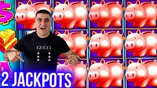 Winning 2 HANDPAY JACKPOTS On High Limit Piggy Bankin Slot Machine | SE-10 | EP-25