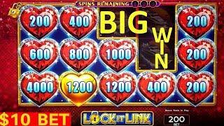 Lock It Link Slot Machine $10 Bet Bonus BIG WIN | NEW China Shores Great Stacks Bonus Won |LIVE SLOT