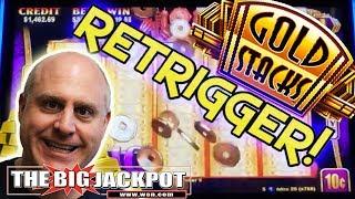 •RETRIGGER HANDPAY! •2 Big Wins on Gold Stacks! •| The Big Jackpot