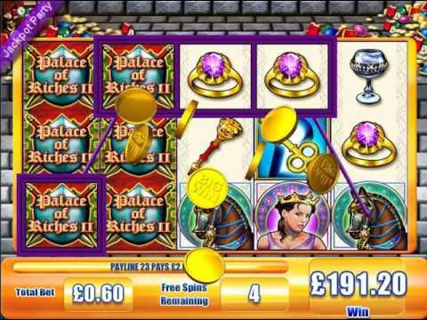 £213 MEGA BIG WIN (355 X STAKE) PALACE OF RICHES II™ JACKPOT PARTY ONLINE SLOTS