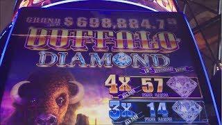 53 FREE GAMES ON BUFFALO DIAMOND SLOT MACHINE!