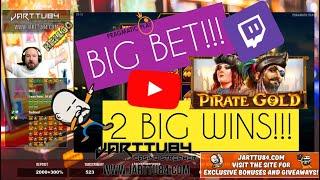 Big Bet!! Two Big Wins From Pirate Gold!!