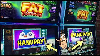 OMG! AMAZING   2 GREAT HANDPAYS ON FAT FORTUNES SLOT!