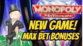 NEW GAME! MONOPOLY MILLIONAIRE SLOT MACHINE-BONUSES