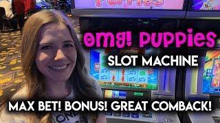 OMG Puppies!! Slot Machine! GREAT COMEBACK!!