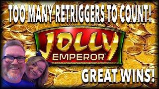 CRAZY RETRIGGERS! GREAT WINS! • JOLLY EMPEROR • GOLD BONANZA •