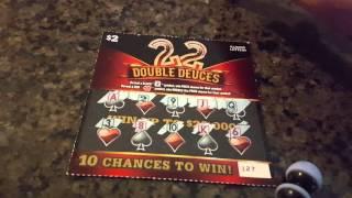 NEW! DOUBLE DEUCES $2 ILLINOIS LOTTERY SCRATCH OFF. THREE SCRATCH OFF WINNERS!