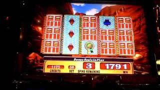 Jackpot Canyon a WMS slot machine bonus win at Sands