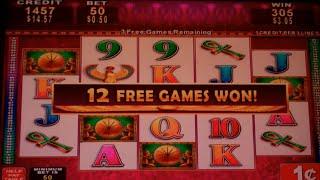 Eternal Gold Slot Machine Bonus + Retrigger - 17 Free Games with Wild Changes - Nice Win