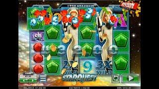 Starquest Slot - BIG Win With Green Diamonds!