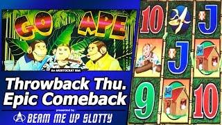 Go Ape Slot - TBT Epic Comeback in Double or Nothing Live Play and Free Spins w/Re-Triggers