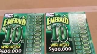 Scratching off TWO Emerald 10s Scratchcards