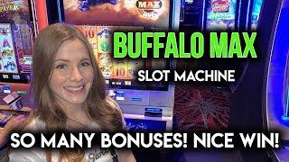Buffalo Max Slot Machine! TONS OF BONUSES!! Great Comeback Win!!