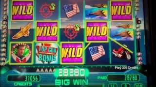 Top Gun Fly By Feature BIG WIN MAX BET!