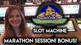 Long Session on Pharaohs Fortune Slot Machine! BONUS!