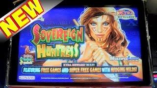 Sovereign Huntress NEW SLOT MACHINE * SMALL WIN * Las Vegas Slots Winner