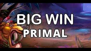 PRIMAL (BLUE PRINT GAMING) INSANE LAST SECOND BIG WIN SPIN COMPLETELY OUT OF NO WHERE!!!!