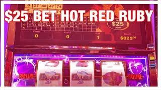 CRAZY BILL & HOT RED RUBY $25 BET AT HIGH LIMIT ROOM CHOCTAW DURANT