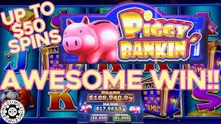 Lock It Link Piggy Bankin' HANDPAY JACKPOT ~ HIGH LIMIT $50 Bonus Rounds Slot Machine Casino