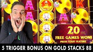 FIVE TRIGGER BONUS ⋆ Slots ⋆ Gold Stacks 88 at Agua Caliente Casino