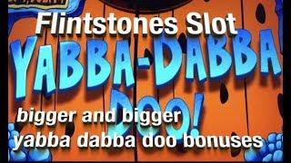 FLINTSTONES SLOT - bigger and bigger YABBA DABBA DOO Bonus Wins!