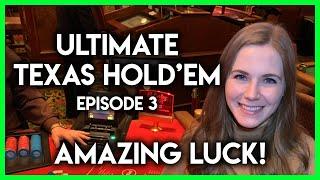 FANTASTIC RUN! Ultimate Texas Hold'em! Max Bets! Some Great Luck!! Ep3