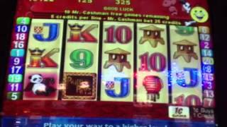 Cashman old school Panda Pays slot machine bonus win - 40 free games