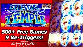 Celestial Temple Slot - 500+ Free Games, 9 Re-Triggers, Mega Big Win!!!