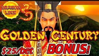 HIGH LIMIT Dragon Cash Link Golden Century  ⋆ Slots ⋆$25 Bonus Round Slot Machine Casino