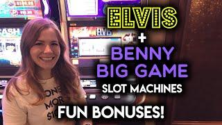 Elvis and Benny BIG Game Slot Machines! Another Day Another Elephant BONUS!
