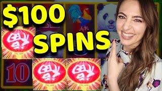 3 JACKPOTS on DRAGON LINK with $100/SPINS in VEGAS!