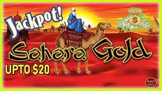 SAHARA GOLD HIGH LIMIT LIGHTNING LINK | UPTO $20 BETS | + LINE HIT JACKPOT