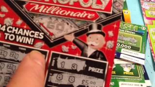 Scratchcard.What did we WIN Card..MILLIONAIRE GREEN..MILLIONAIRE  7's..TRIPLE PAYOUT..JEWEL 7's