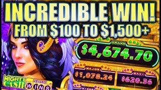 •INCREDIBLE SUPER BIG WIN!! TAX-FREE!• MIGHTY CASH - LAS VEGAS WINS Slot Machine