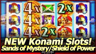 Sands of Mystery and Shield of Power Slot Machines - Multipliers For The Win in New Konami slots!