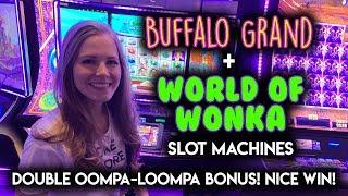 INCREDIBLE! 2 Oompa Loompa BONUSES! ON THE SAME SPIN!! World of Wonka Slot Machine!! Nice WIN!