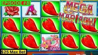 Pink Panther Lock It Link Mega Mariachi Slot Machine $25 Max bet Bonus | Season 8 | Episode #8