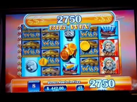 Zeus Slot Machine Big Win - $45 Max Bet $3255 Jackpot!