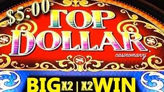 $5. TOP DOLLAR SLOT! - X2|X2  - LIVE PLAY + BONUS! - BIG WIN!! - Slot Machine Bonus