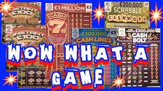 Scratchcard EXCITING  Game..Cash 7s..Cash Lines.Scrabble..Cash Bolt.INSTANT £100.& More